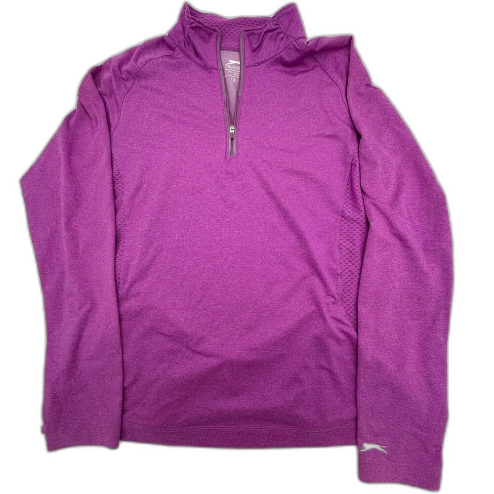 Slazenger Tech LS 1/4 Zip Golf Shirt Hydro-Dri UPF 30, Size XL